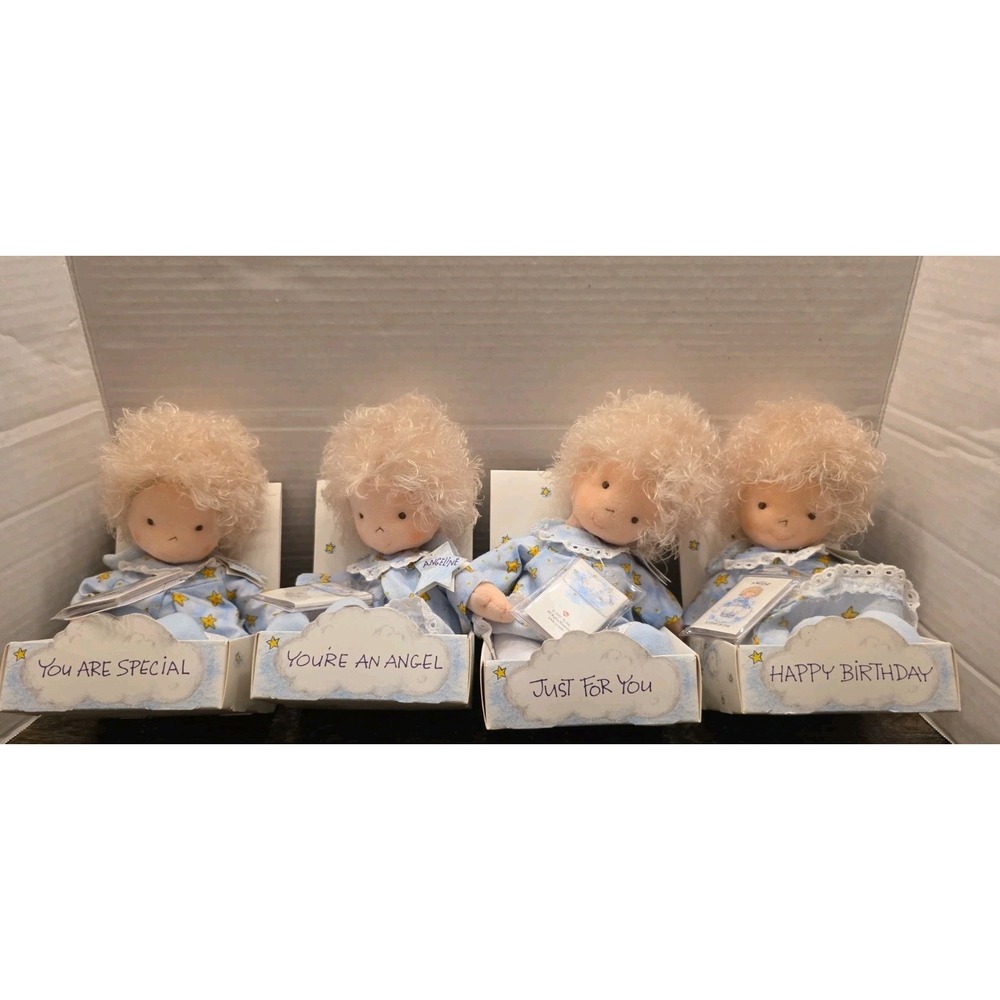 Vintage Angeline A Story of Love Plush Angel Dolls Ty Lot of 4 Boxed